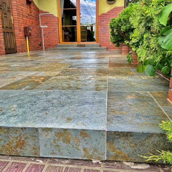 Kamień Na Taras Łupek Multicolor Układanka Rzymska