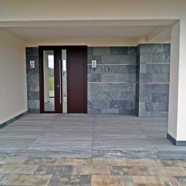 Płytki Kamienne Kwarcyt Silver Grey Łupany 30x60x1,2cm