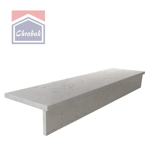 Stopień Konglomerat Kwarcowy Matowy Snowy Ibiza 2 cm