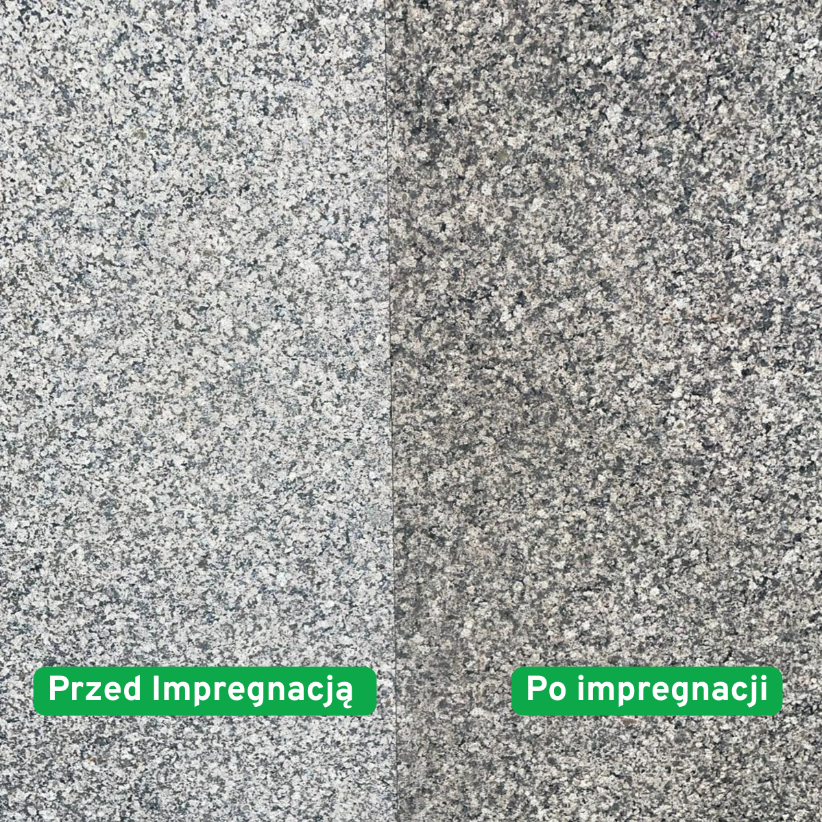 Kamień – przed impregnacją i po impregnacji